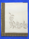 Льняная скатерть «Березка» светло-серая прямоугольная с темной кружевной вышивкой (Вологодское кружево), арт. 11ст-326, 180х150