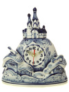 Часы с художественной росписью Гжель "Кремль", автор Исаев