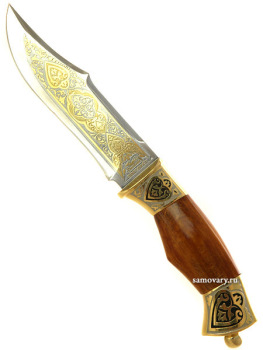 Сувенирный нож "Тайфун" в кожаных ножнах, Златоуст