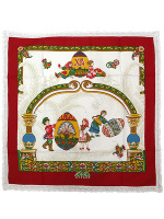 Салфетка "Пасха" с кружевом, 50х50