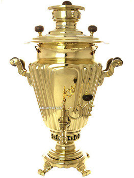 Угольный самовар 5 литров желтый "конус" с гранями, произведен в конце XIX века фабрикой А.В. Салищева въ г. Тулъ, арт. 410808