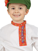 Косоворотка для мальчика льняная белая, 7-12 лет