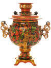 Набор самовар электрический 3 литра с художественной росписью "Хохлома рыжая", "овал" арт. 121080
