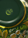 Сахарница с художественной росписью "Кудрина на зеленом фоне", Вербилки