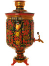 Электрический самовар 10 литров с художественной росписью "Хохлома рыжая", арт. 121005