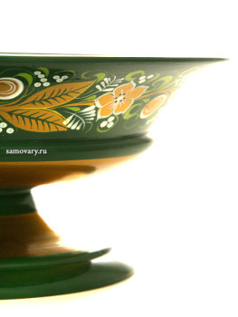 Деревянная конфетница "Кудрина на зеленом фоне", 70х160