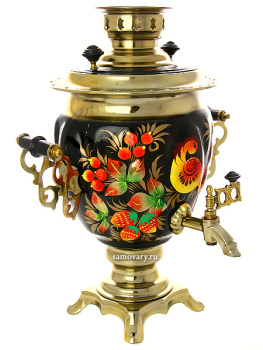 Электрический самовар 3 литра с художественной росписью "Жар-птица на черном фоне", арт. 155614