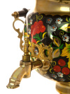 Электрический самовар 3 литра с художественной росписью "Рябина, кленовый лист на черном фоне" с термовыключателем, арт. 171498
