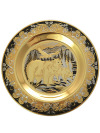 Чайный набор "Таежный" (подстаканник, ложка, тарелка, хрусталь) позолоченный Златоуст