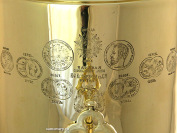 Угольный самовар 5 литров желтый "цилиндр" с медалями, произведен Паровой фабрикой И.Ф.Капырзина в Тулъ в начале XX века, арт. 456304