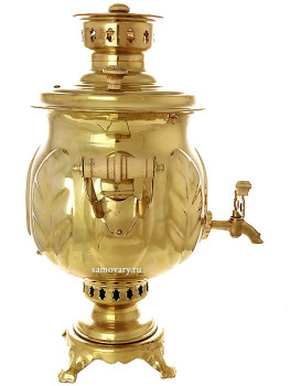 Комбинированный самовар 4,5 литра желтый "шар", "Премиум", Штамп, арт. 311514
