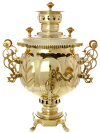 Самовар угольный (жаровый, дровяной) 4,5 литра желтый "шар"  для нанесения логотипа компании, арт. 250528