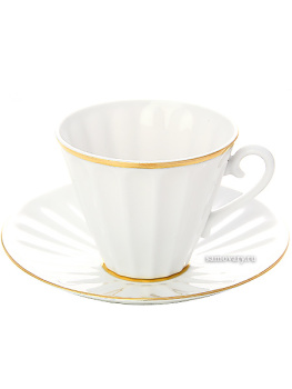 Чашка с блюдцем чайная форма "Лучистая", рисунок "Белоснежка", Императорский фарфоровый завод