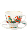 Чашка с блюдцем чайная форма "Подарочная", рисунок "Два петуха", Императорский фарфоровый завод