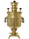 Угольный самовар 5 литра желтый "цилиндр", произведен в конце XIX века на фабрике наследников Н.И. Чигинского в Тулъ, с 5 медалями, арт. 433323