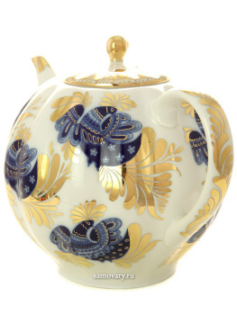 Чайник доливной форма "Тюльпан" рисунок "Золотой сад", Императорский фарфоровый завод