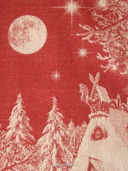 Полотенце "Зимняя тройка" красное без кружева, 50х70