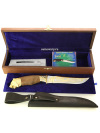 Златоустовский сувенирный нож "Клык" в кожаных ножнах и в подарочном футляре