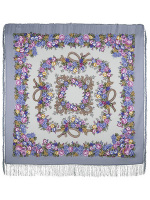Шерстяной Павлопосадский платок "Рябиновые бусы", 125*125 см, арт. 1193-2 Шерстяной Павлопосадский платок "Рябиновые бусы", 125*125 см, арт. 1193-2