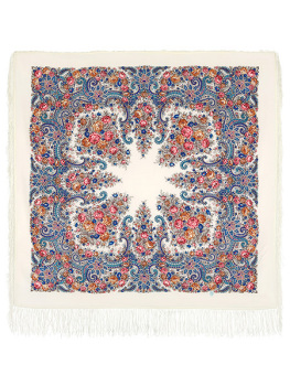 Шерстяной Павлопосадский платок "Лира", 125*125 см, арт. 1720-4