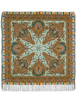 Шерстяной Павлопосадский платок "Мечта хрустальная", 125*125 см, арт. 1683-62