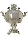Угольный посеребренный самовар 7 литров шар-арбуз фабрика Воронцова арт. 460620