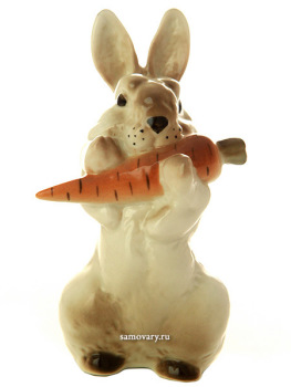 Скульптура "Заяц с морковкой №3 (9,3 см)", Императорский фарфоровый завод