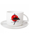 Чашка с блюдцем чайная форма "Баланс", рисунок "Суетин", Императорский фарфоровый завод