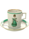 Чашка с блюдцем чайная форма "Гербовая" рисунок "Modes de Paris 1830", Императорский фарфоровый завод