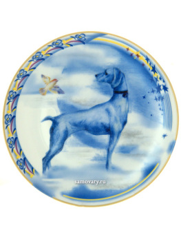 Декоративная тарелка форма "Эллипс", рисунок "Небеса", Год собаки, Императорский фарфоровый завод