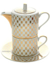 Подарочный набор для чая форма "Соло" рисунок "Сетка-джаз", Императорский фарфоровый завод