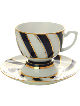 Чашка с блюдцем чайная форма "Анданте" рисунок "Исфахан", Императорский фарфоровый завод