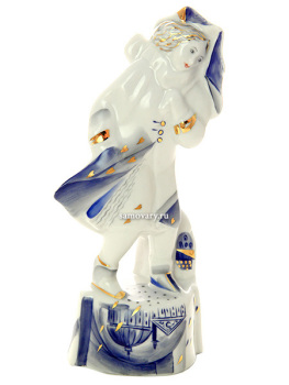 Фарфоровая статуэтка ЛФЗ скульптура "Ветер",  Императорский фарфоровый завод
