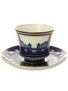 Чашка с блюдцем чайная форма "Банкетная", рисунок "Старо-Калинкин мост", Императорский фарфоровый завод