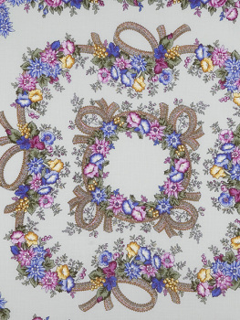 Шерстяной Павлопосадский платок "Рябиновые бусы", 125*125 см, арт. 1193-2