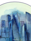 Тарелка декоративная форма "Эллипс", рисунок "Москва-Сити", Императорский фарфоровый завод