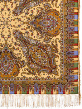 Шерстяной Павлопосадский платок "Мечта хрустальная", 125*125 см, арт. 1683-52