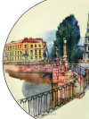 Декоративная тарелка форма "Эллипс", рисунок "Пикалов мост", Императорский фарфоровый завод