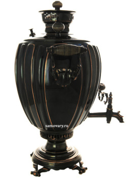Угольный черненый самовар 5 литров яйцо с гранями фабрика Н. А. Воронцова арт. 433735