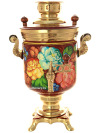 Набор самовар электрический 3 литра "Жостовские цветы" и поднос, арт. 121015