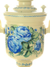 Электрический самовар 3 литра с художественной росписью "Голубые розы на молочном фоне", арт. 103566