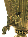 Самовар на дровах 5 литров желтый конус рифленый с чеканкой и патиной фабрика Шемариных арт. 433721