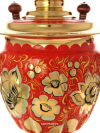 Электрический самовар 3 литра с художественной росписью "Золотые цветы на красном"