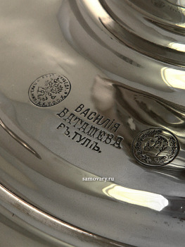 Угольный никелированный самовар 5 литров кастрюля фабрика Василия Баташева арт.460624