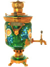 Жаровой самовар 5 литров с художественной росписью "Ромашки на зеленом" в наборе , арт. 210520