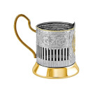 Набор для чая подстаканник с позолотой "50 лет" Кольчугино