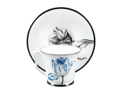 Чашка с блюдцем чайная форма "Юлия", рисунок "Сысоев. Волшебный сад V", Императорский фарфоровый завод
