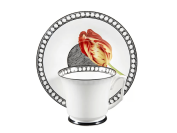 Чашка с блюдцем чайная форма "Юлия", рисунок "Сысоев. Волшебный сад VI", Императорский фарфоровый завод