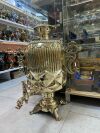 Самовар на дровах 45 литров желтый цилиндр восстановленный