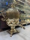 Самовар на дровах 45 литров желтый цилиндр восстановленный